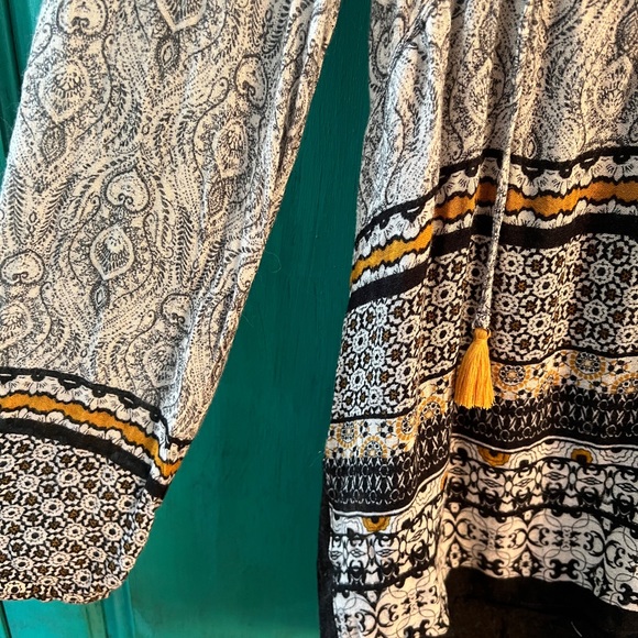 Promod Boho Long-sleeve blouse grey/yellow S - Picture 5 of 5